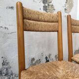 Set of 4 straw chairs circa Dordogne