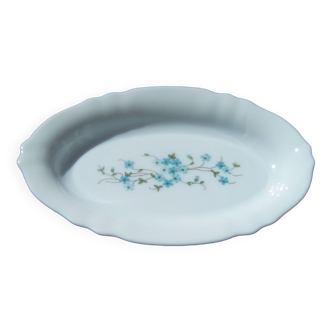 Dish/large butter dish arcopal service veronica forget-me-not