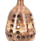 Large brown ceramic lamp signed, 1970s