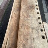 Industrial table carpenter's workbench in raw natural wood vintage bohemian