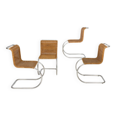 Set de chaises Mr10 en rotin par Ludwig Mies van der Rohe