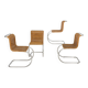 Mr10 chair set in rattan by Ludwig Mies van der Rohe