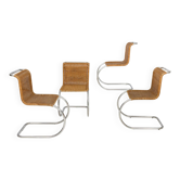 Mr10 chair set in rattan by Ludwig Mies van der Rohe
