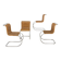 Mr10 chair set in rattan by Ludwig Mies van der Rohe