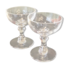 2 crystal champagne glasses