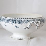 Terre de Fer tureen or salad bowl, Onnaing earthenware, Stella motif, French manufacture
