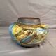 Old Round Vase Ceramic Germany Signed Erik Blue Decor