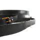 Circular mirror in black leather Jacques ADNET 1950