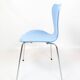 Lot de 5 chaises Seven modèle 3107 en bleu clair par Arne Jacobsen des années 1980