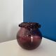 small purple ball vase in vintage bubbled glass signed biot