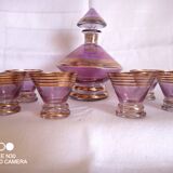 Schneider, Paris - Art Deco liqueur service in lilac tinted glass