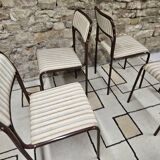 Set of 4 vintage stackable chairs 1980