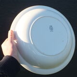 Paire de plats creux blancs Longwy Granit 34cms