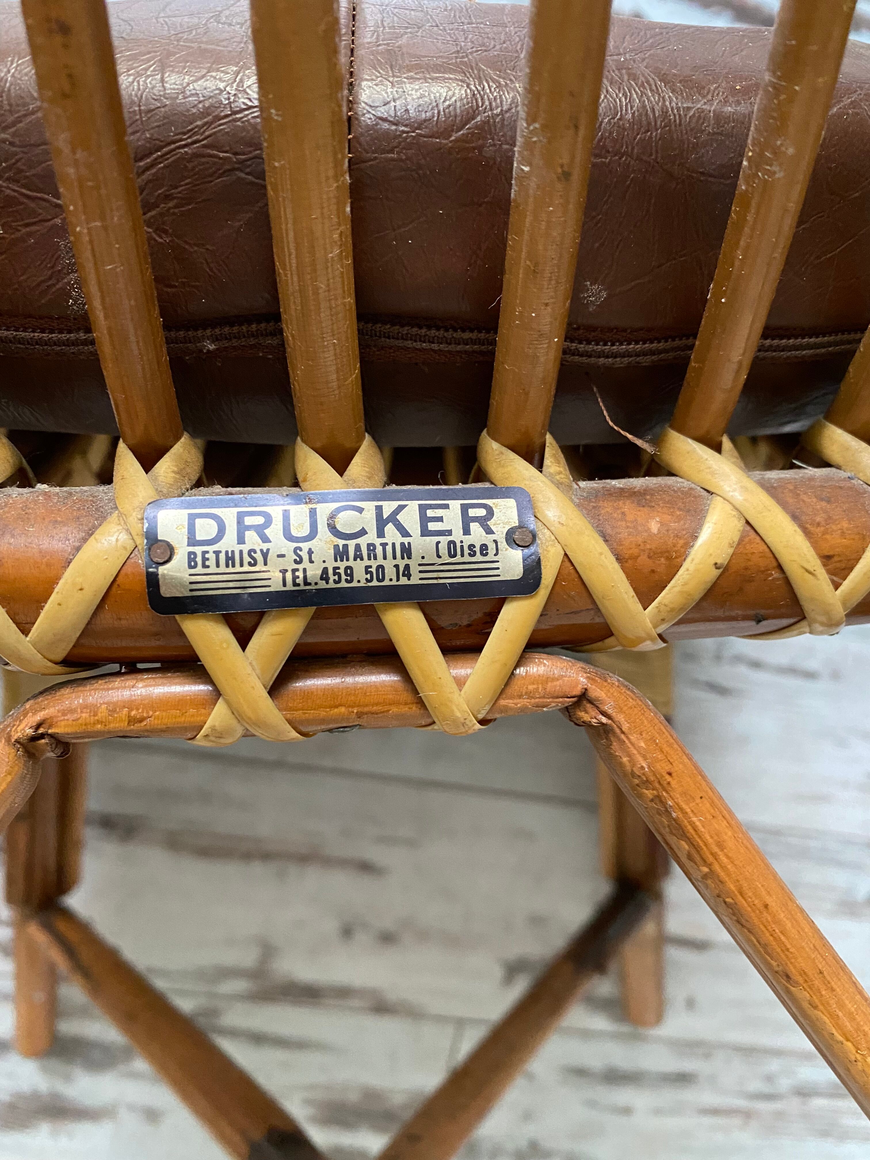 Bamboo and rattan chairs circa 60/70 from maison drucker