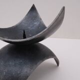 Signed steel candle holder, 1970