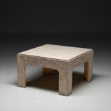 Square coffee table in travertine 1980