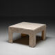 Table basse carrée en travertin 1980