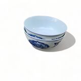 Set of 2 fine Chinese porcelain noodle bowls, old vintage Qing dynasty style