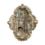 Polychrome slip wall plaque signed WS&S Rouen