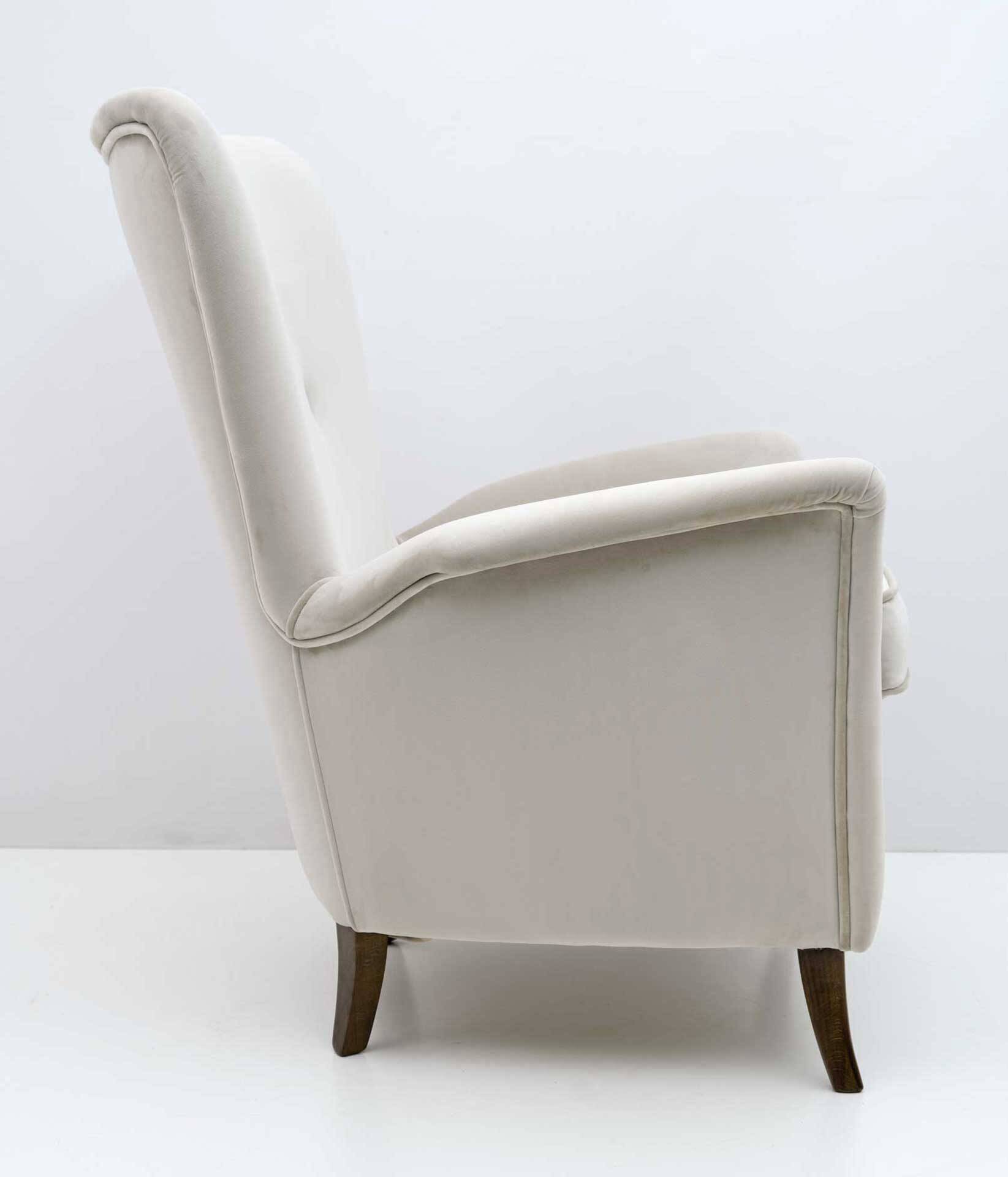 Attributed Gio Ponti Art Dèco Italian Armchair from Hotel Bristol Merano,50