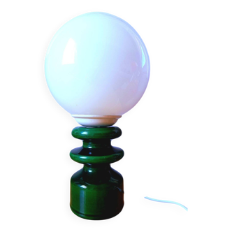 Green ceramic lamp, space age 1970.