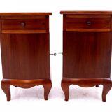 Paire de tables de chevet, Pologne, années 1940. Après rénovation.