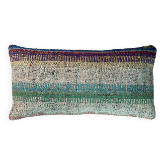 Vintage turkish kilim cushion cover , 30 x 60 cm