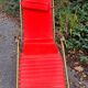 vintage Old red Lafuma deckchair 70s
