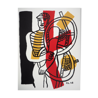 Fernand LÉGER : Cycliste et son vélo, Lithographie signée