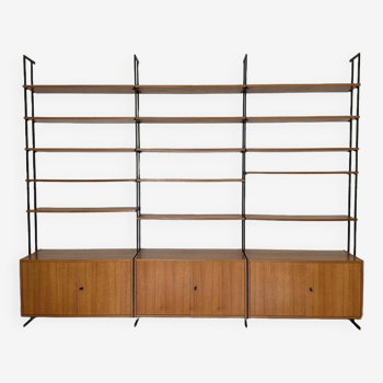 60s 70s teak shelf wall shelf Wall Unit Germany string shelf Danish design