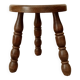 Tabouret tripode vintage en bois tourné