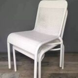 White woven resin garden chair