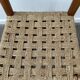 Scandinavian wooden chair and braided rope seat 70s