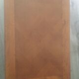Low wooden table, black feet