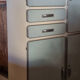Buffet formica asymétrique, vert pâle, aluminium, vintage, années 50