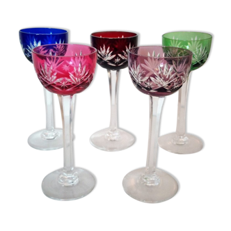 Suite of 5 liquor glasses