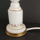 White opaline lamp gilded decoration