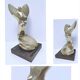 Gilded bronze and sculptural wood paperweight