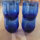4 verres à eau bleu cobalt