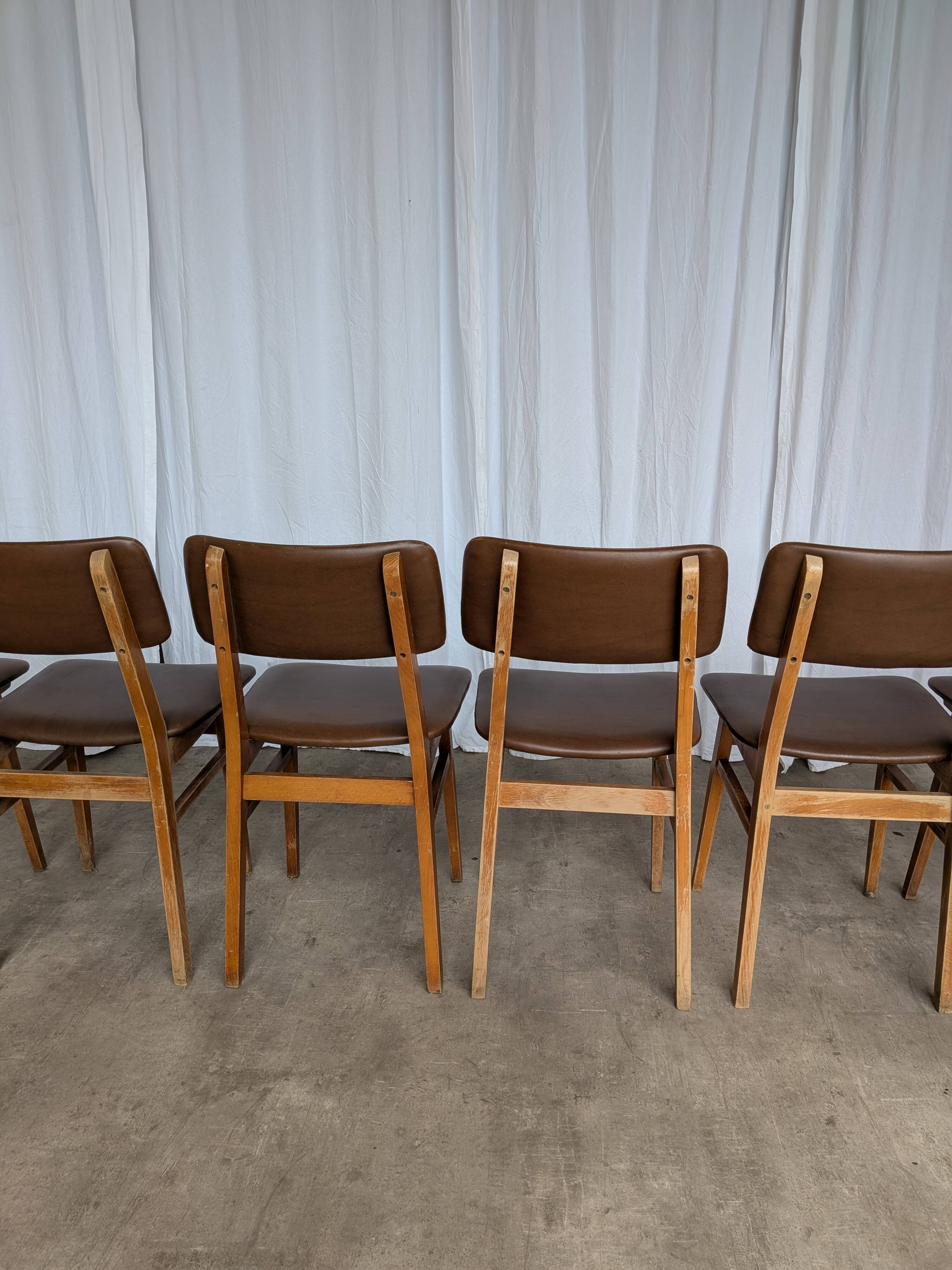 Vintage STOL Kamnik Dining Chair: 1970s Yugoslavian Mid-Century Leather Bis