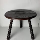 French modernist wood turned bobbin side sable in the manner of Charles Dud