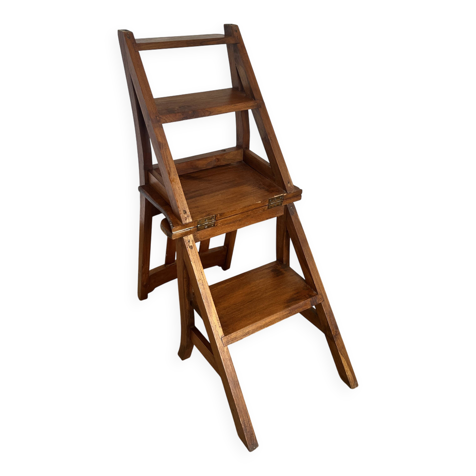 Chaise escabeau en bois