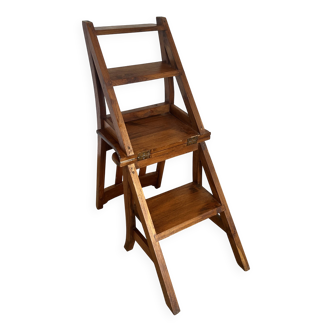 Chaise escabeau en bois