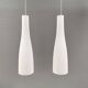 Hanging lamps in handmade/mouth-blown white Murano glass, Italy 1990s