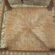 French antique turned wooden bobbin chair with rush seat