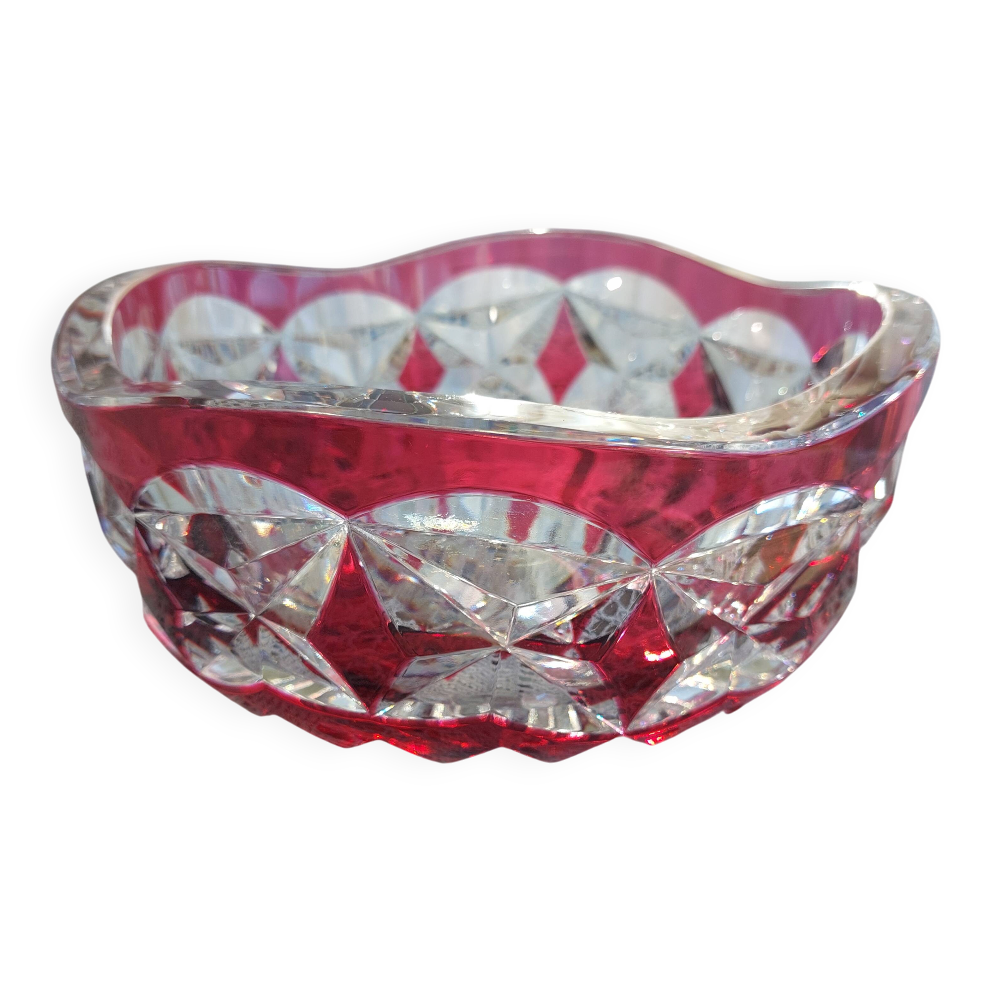 Val Saint Lambert Cup – Double red crystal – Signed