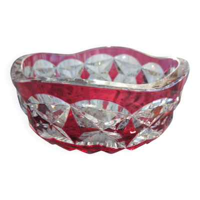 Coupe Val Saint Lambert – Cristal doublé rouge – Signée