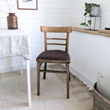 15 chaises Frankfurter vintage, bois foncé, assise rembourrée