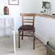 15 vintage Frankfurter chairs, dark wood, padded seat.