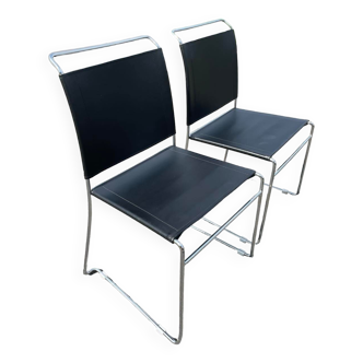 2 chaises visiteur design noir - style Bauhaus